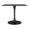 35.4" Merlin Dining Table Black - ZM Home: Square MDF Top, Steel Frame, Modern Pedestal Base - 4 of 4
