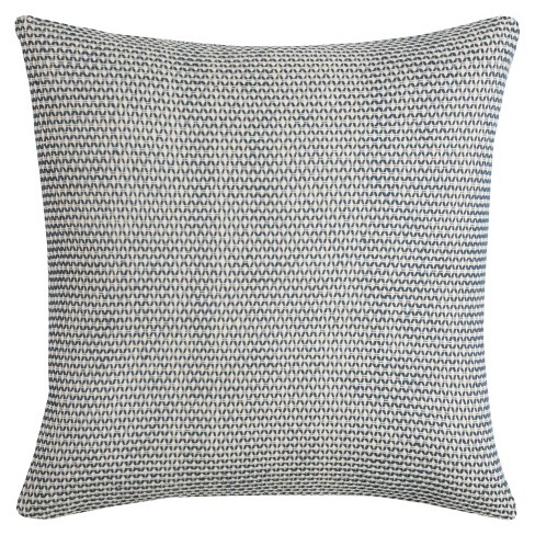 22x22 Oversized Geometric Square Throw Pillow Cover Ivory/Indigo - Rizzy  Home