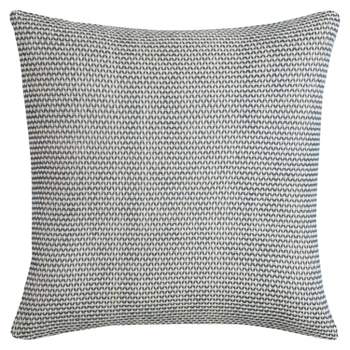 22"x22" Oversized Geometric Square Throw Pillow Cover Ivory/Indigo - Rizzy Home