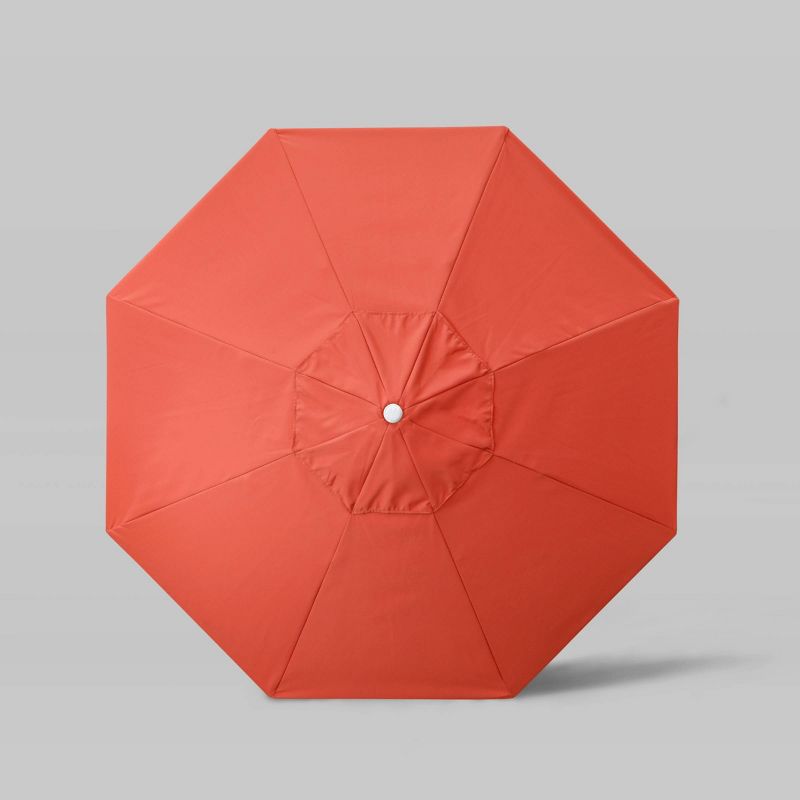 9' Sunbrella Scallop Base Fringe Market Patio Umbrella with Crank Lift - White Pole - California Umbrella, 4 of 5