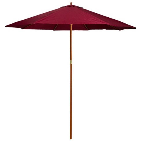 Northlight 9ft Outdoor Patio Market Umbrella With Wood Pole Burgundy Target