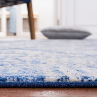 Brentwood Blue and Ivory Hand-Knotted Synthetic Area Rug 4' x 6'
