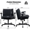 Criss-Cross Frame Desk Chair: Fold-Down Arms, Wide Upholstered Seat, Rolling Casters for Home Office & Vanity - 2 of 4