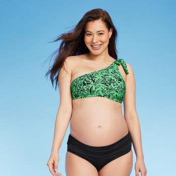Women's Maternity Cutout Drawstring Swimsuit Tankini Set - Cupshe : Target