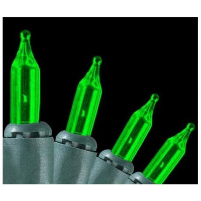 J. Hofert Co 140ct Everglow Chasing Mini Christmas String Light Set Green Wire - Green