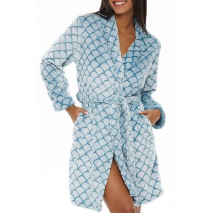 ADR Women's Warm Soft Plush Fleece Bathrobe, Knee Length Robe Short Woman - 1 of 4