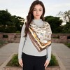Anna-Kaci Women's Vintage-Inspired Satin Square Scarves with Vibrant Patterns and Bold Feather and Butterfly Motifs - 3 of 4