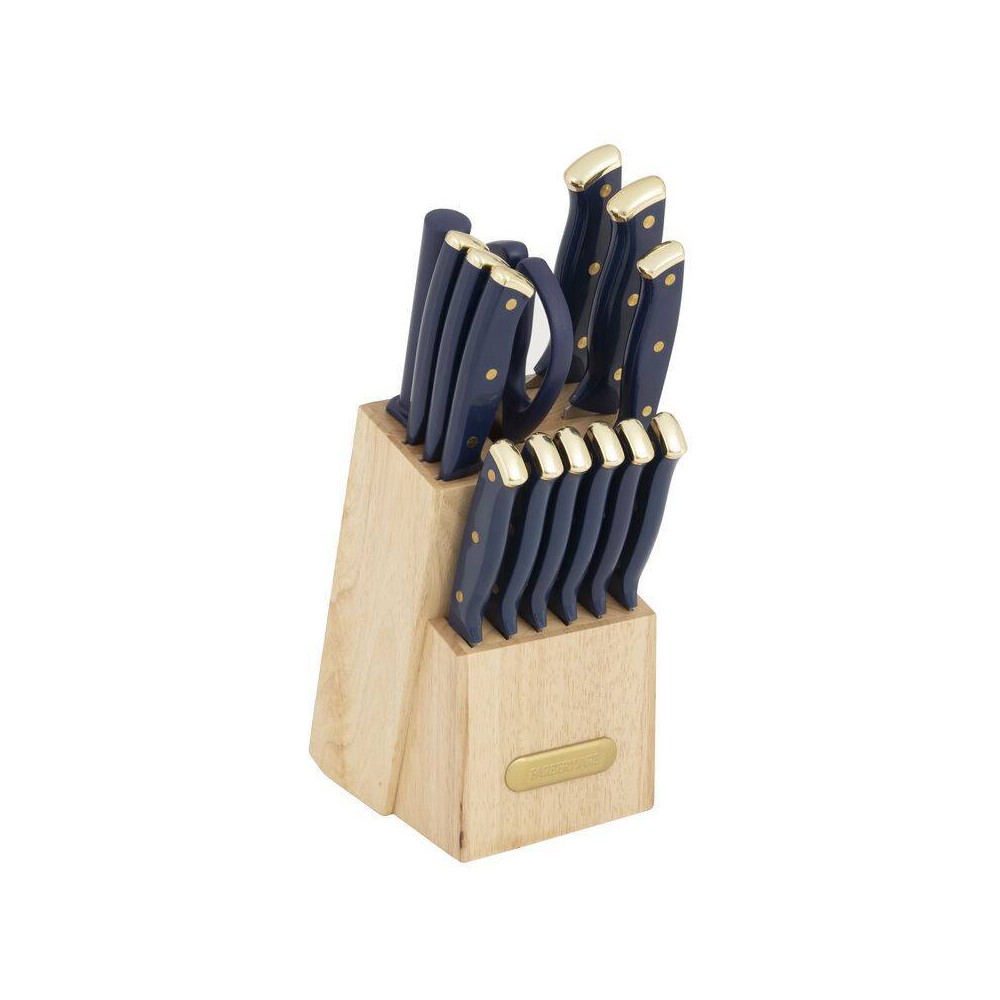 Photos - Kitchen Knife Farberware 15pc Cutlery Set - Gold and Navy