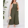 Coolmee Womens Plus Size Jumpsuit Wide Leg Adjustable Straps Romper Waist Loose Fit Overalls with Pockets - 3 of 4