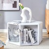 Syemin End Table, Hexagonal Accent Table with Compartments, Marble Effect, Suitable for Living Room, Lounge, White, 25"*21.6"*14" - 2 of 4