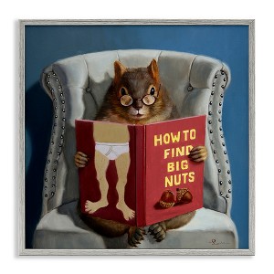 Stupell Industries Squirrel Reading Sassy Book, 24" x 24" - 1 of 4
