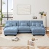Luxury 3-Seater Modular Sectional Sofa with 2 Ottomans Chenille U Shaped Cloud Couch Soft ,Deep Seat Sofa for Living Room, Apartment-Tanpinhause - 3 of 4