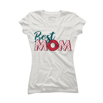 Junior's Design By Humans Best Mom Heart Pattern By Semir T-Shirt