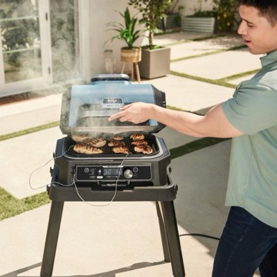  Ninja OG850 Woodfire Pro XL Outdoor Grill & Smoker with  Built-In Thermometer, 4-in-1 Master Grill, BBQ Smoker, Outdoor Air Fryer,  Bake, Portable, Electric, Blue : Patio, Lawn & Garden