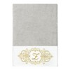 Linum Home Textiles 100% Turkish Cotton MONICA Gold Thread 2PC Embellished Bath Towel Set - 2 of 3