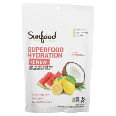 Sunfood Superfood Hydration Renew, Sour Watermelon, 8 oz (227 g)