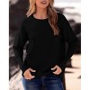 Fall Sweaters for Women 2025 Casual Long Sleeve Sweater Striped Loose Fit Pullover Tops - 4 of 4
