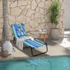 Gymax 1PC/2PCS Beach Chaise Lounge Chair Face Down Tanning Chair 5 Adjustable Positions Portable Sunbathing Recliner Blue & Green/Navy/Beige/Pink/Blue - 2 of 4