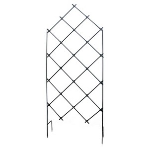 Achla Designs 95" Traditional Freestanding Lattice Iron Garden Trellis Graphite Powder Coat Finish - 1 of 4