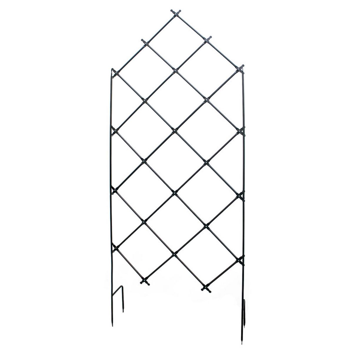 Achla Designs 95" Traditional Freestanding Lattice Iron Garden Trellis Graphite Powder Coat Finish