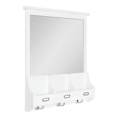 24" x 24" Stallard Functional Wall Mirror White - Kate & Laurel All Things Decor