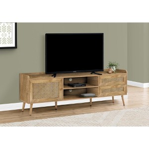 Monarch Specialties Tv Stand 72 Inch Console Media Entertainment Center Storage Cabinet Living Room Bedroom Walnut Laminate Wood Legs Transitional - 1 of 4