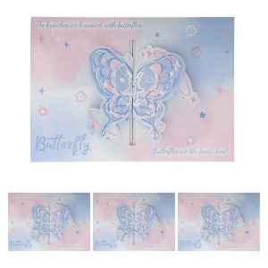 Unique Bargains Greeting Cards Butterfly Pattern for All Occasion 4 Pcs - 1 of 4