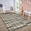 Washable Plaid Area Rug, Non-Slip Low Pile, Stain Resistant,Rustic Soft Carpet for living room, bedroom, office, or dining room - 4 of 4