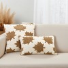 REGALWOVEN Pack of 2 Maple Leaf Jacquard Decorative Throw Pillow Covers Soft Cushion Cases for Couch Sofa Living Room - 2 of 4