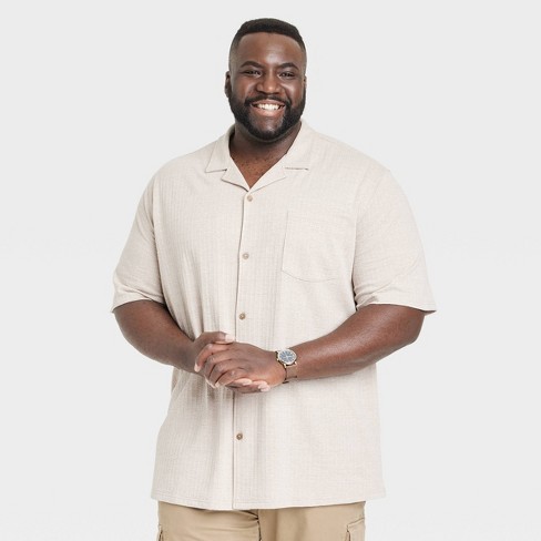 Mens big and tall short sleeve on sale button down shirts