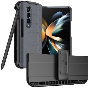 Nakedcellphone Case and Holster Belt Clip Combo for Samsung Galaxy Z Fold 4 Phone - 1 of 4