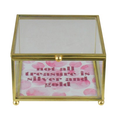Northlight 4.25" Gold Finished Keepsake Box with Lid