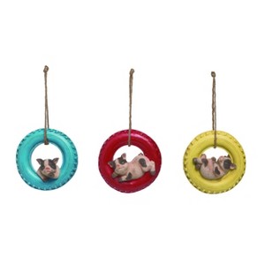 Transpac Resin Pig in Tire Swing Set of 3 Spring Home Decorations - 1 of 1