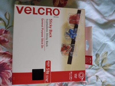 Velcro Brand Sticky Back 6ft x 3/4in Roll, Black, 2 Pack