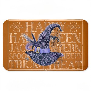 Stupell Industries Witchy Hat & Spooky Phrases Printed Anti-Fatigue Floor Mat, design by Paul Brent, 30"x18" - 1 of 4