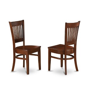 East West Furniture, Vancouver Wood Seat Dining Chairs in Espresso Finish, Set of 2 - 1 of 3