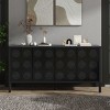 59.8" Modern Sideboard Buffet,Black Storage Cabinet with Geometric Doors & Adjustable Shelves for Living Room,Entryway-Baofuwish - 2 of 4