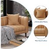 78" Faux Leather Sofa Couch, Modern 3-Seater with Deep Seats, 2 Throw Pillows, Wood Legs, for Living Room, Apartment or Bedroom - 4 of 4
