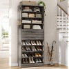 Besiost Shoe Cabinet with Wood Drawers, Closet Shoe Rack Organizer - - 3 of 4