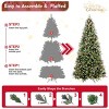 Artificial 6ft Green LED-lit Christmas Tree with 1593PE/PVC Mixed Branch Tips,Red fruit and Pine cone,Hinged Premium & Foldable Base - 3 of 4