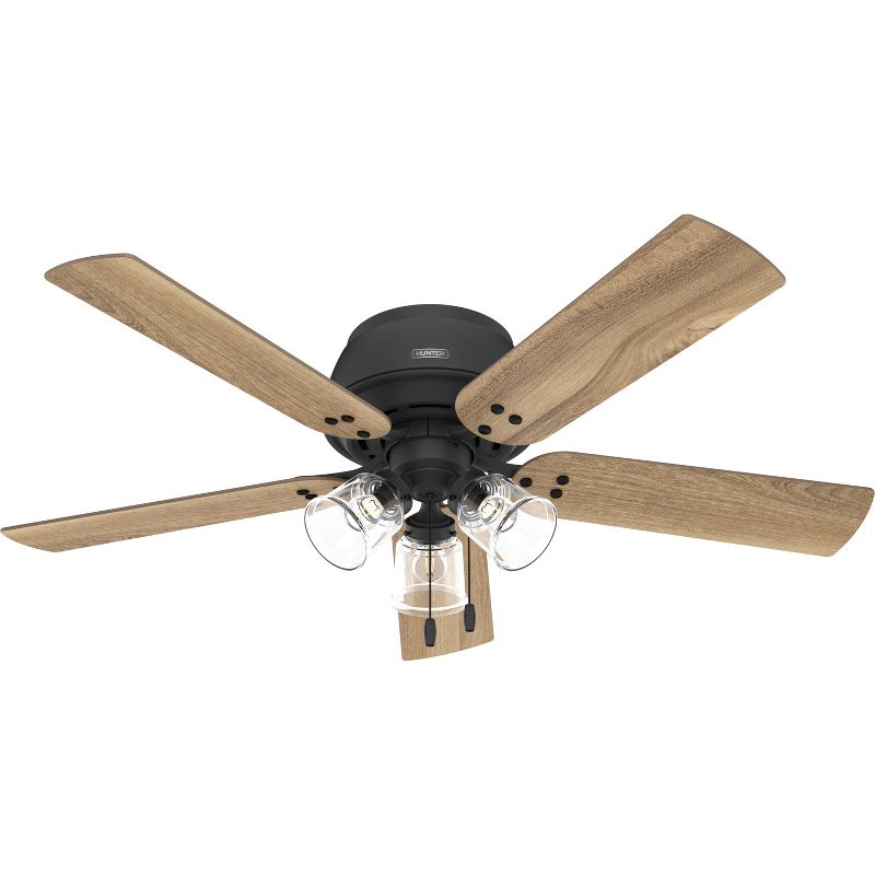 52" Shady Grove Low Profile Ceiling Fan with Light Kit and Pull Chain (Includes LED Light Bulb) - Hunter Fan, 1 of 15