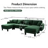 U-Shape Sectional Sofa with 2 Ottomans, 4-Seater Sofa with Armrests and Cylindrical Legs, Boucle Fabric Couch with Cushion-Coolbibila - 4 of 4