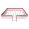 Whisen Twin Size Upholstered Floor Bed & Daybed with Fence and Two-Tier Staircase - 4 of 4