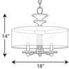 Progress Lighting Marche 3-Light Semi-Flush Convertible Fixture, Polished Nickel, Sheer Silver Organza Shade - 4 of 4