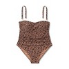 Women's Twist-Front Shirred Full Coverage Bandeau Tummy Control One Piece Swimsuit - Shade & Shore™ - 4 of 4
