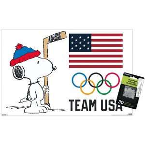 Trends International Team USA x Peanuts – Olympic Hockey Snoopy Unframed Wall Poster Prints - 1 of 4