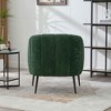Resenkos 29.9'' Modern Upholstered Accent Chair with Metal Legs, Single Round Armchair for Bedroom Living Room, Green - 3 of 4
