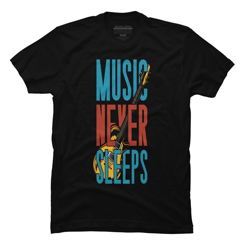 Men's Design By Humans music never sleeps By solon2020 T-Shirt, 1 of 3
