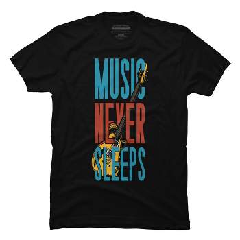 Men's Design By Humans music never sleeps By solon2020 T-Shirt