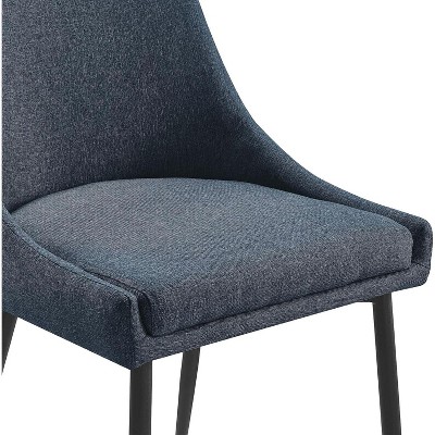 Black Azure Upholstered Metal Side Chair Set